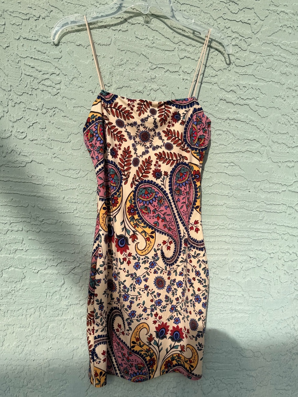 Fashion Nova Mini Dress with Cream & Pink Paisley Print - Picture 2 of 4